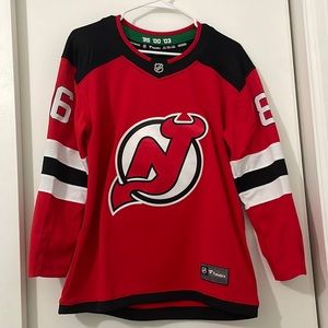 Fanatics Red and Black Kids Hockey Jersey